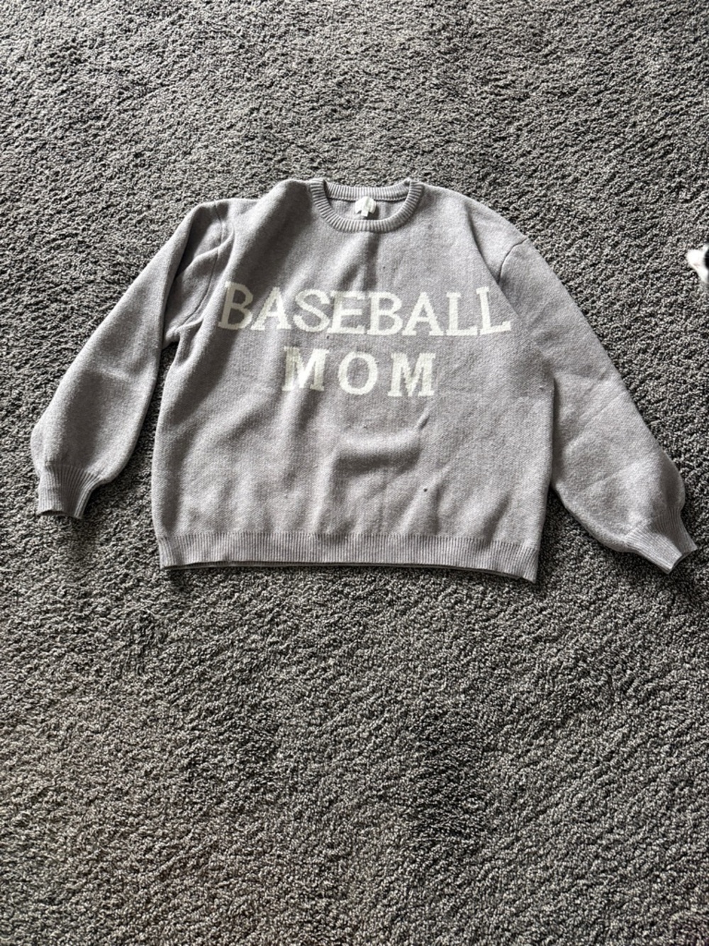 BASEBALL MOM Crewneck Sweater - Gray